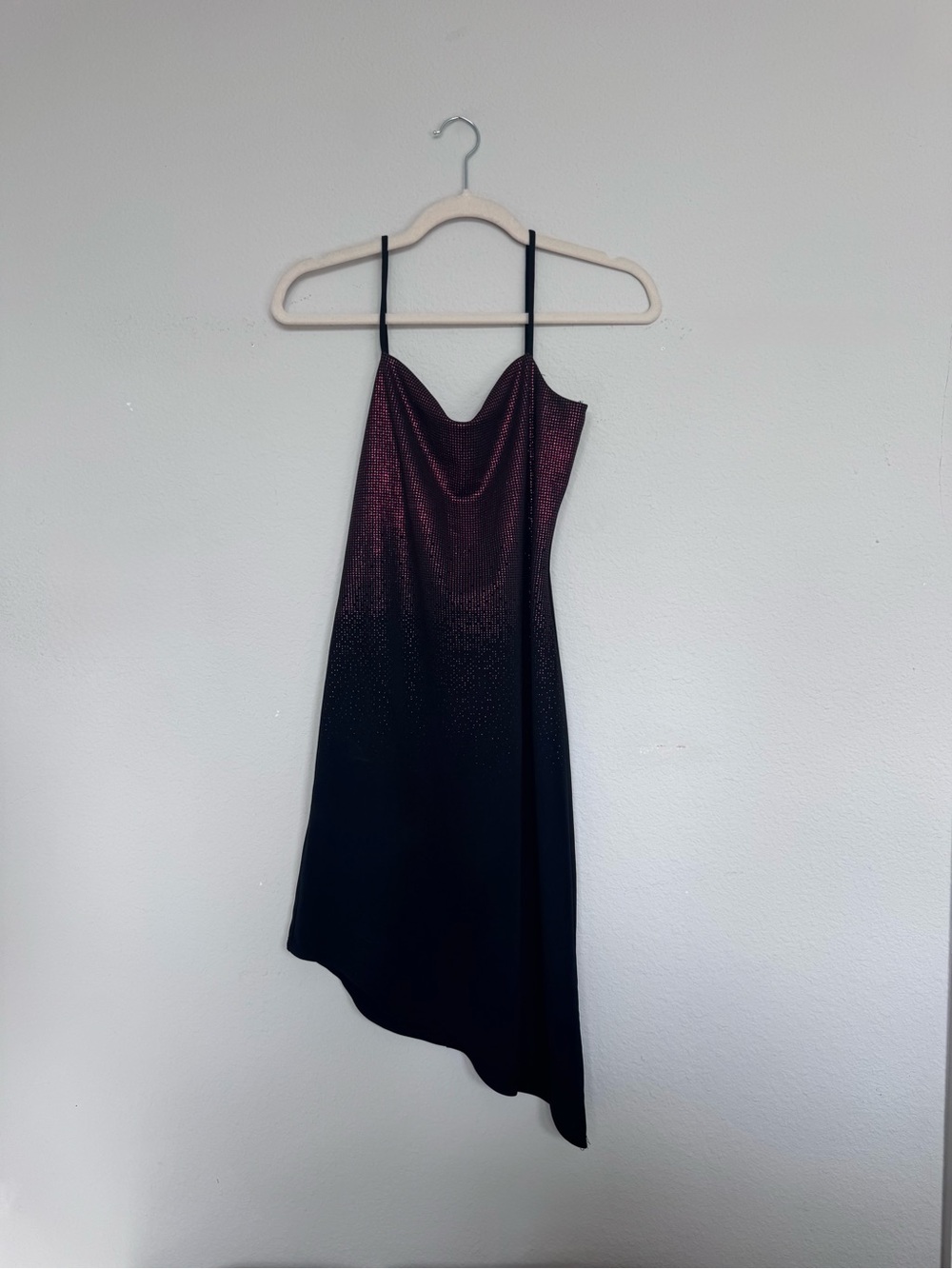 90’s Y2K Chesley Shimmery Asymmetric Ombre Slip Dress S M